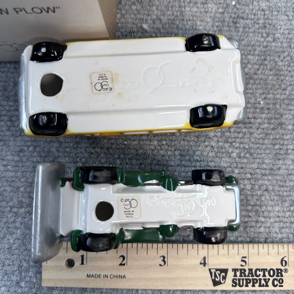 Department 56 Snow Village Set of 2: School Bus and Snow Plow #51373 Mint in Box - Picture 5 of 6